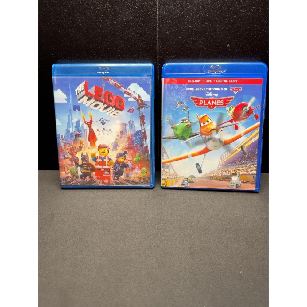 The LEGO Movie + Disney Planes Blu-ray DVD 2 Movie Family Kids Lot